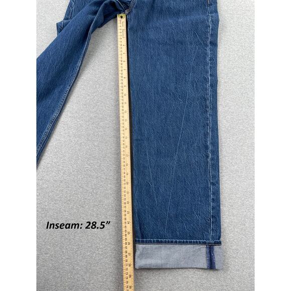 Abercrombie & Fitch High Rise Loose Jeans Women 26 Short Blue Dark Wash Cuff Hem - Picture 9 of 16